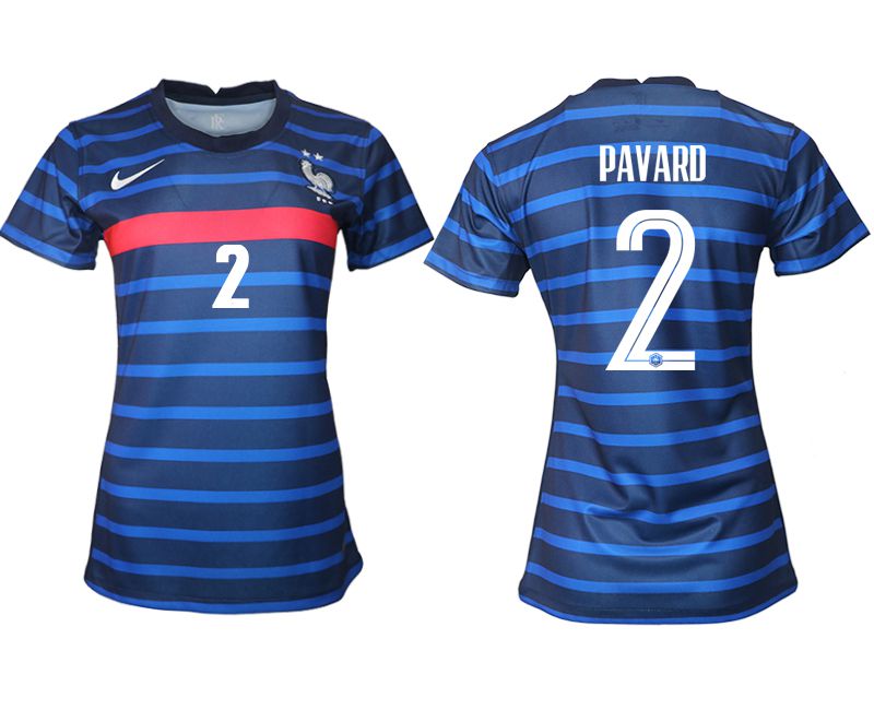 Women 2021-2022 France home aaa version blue #2 Soccer Jerseys->women soccer jersey->Women Jersey